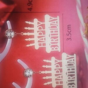 Happy bday cake earrings